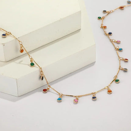 Kleurrijke Stenen Ketting