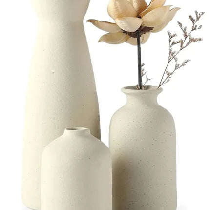 Moderne witte keramische vazenset