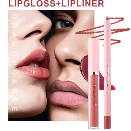 4-delige lipgloss- en liplinerpenset