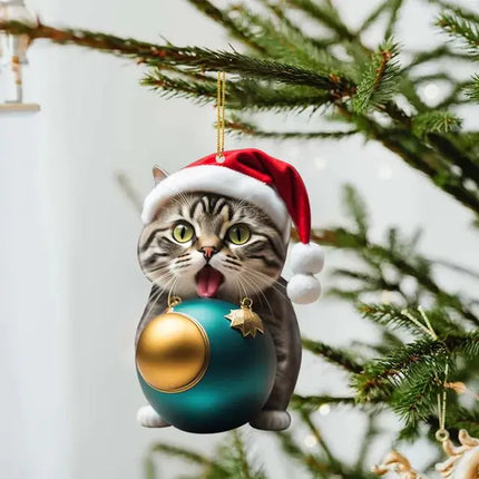 Schattige katten kerstversieringen