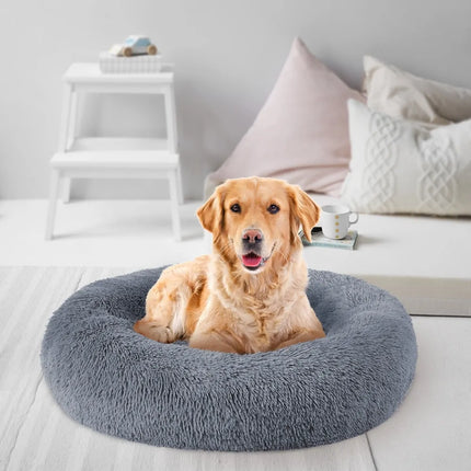 Ronde lange pluche hondenbedden voor grote honden