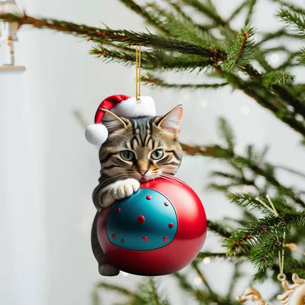 Schattige katten kerstversieringen