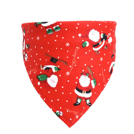 Christmas Print Triangle Scarf for Dogs
