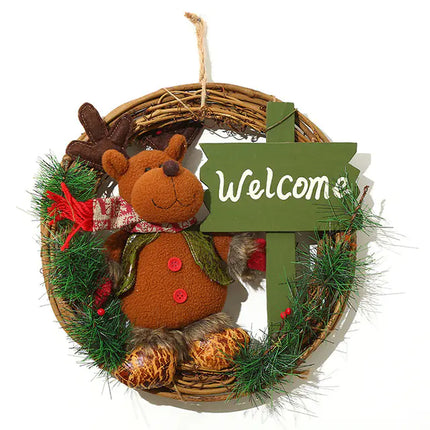 Creative Christmas Santa Snowman Wreath Decorations
