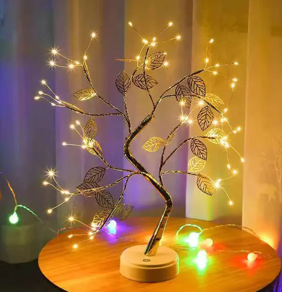 Warm licht gouden blad boomlamp