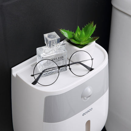 2-in-1 Tissue Box Houder met Opbergplank