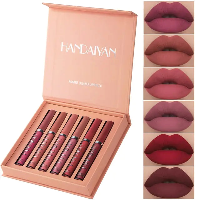 6-delige matte fluwelen lipglossset