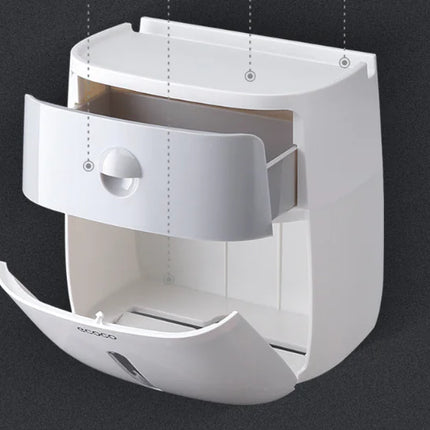 2-in-1 Tissue Box Houder met Opbergplank