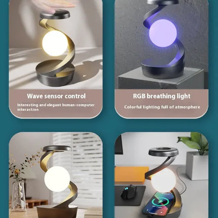Rotating Moon Desk Lamp with Wireless Charging