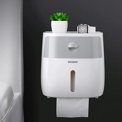 2-in-1 Tissue Box Houder met Opbergplank