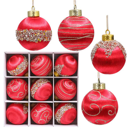 8cm Christmas Foam Balls (9pcs) for Tree Decor