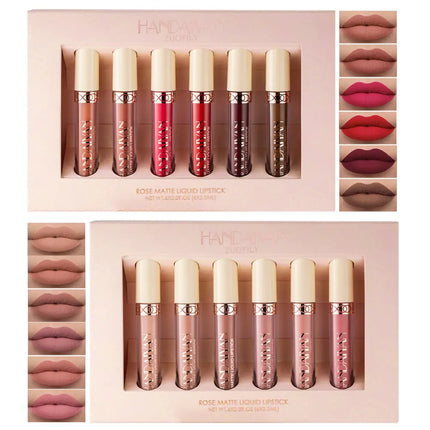 6-delige matte fluwelen lipglossset