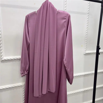 Lange Abaya Jurk met Hoofddoek voor Vrouwen