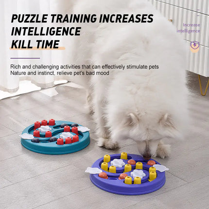 Interactief puzzelspeelgoed voor honden met een ingebouwde slowfeeder.