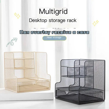 Rose Gold Desktop Organizer for Office Supplies