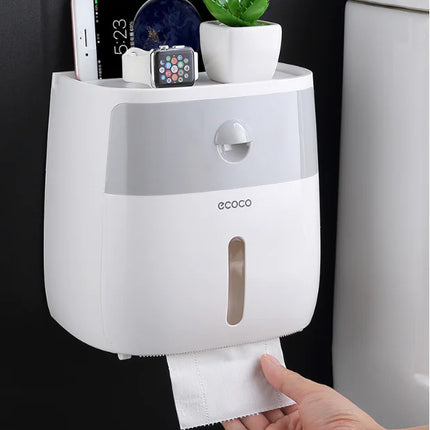 2-in-1 Tissue Box Houder met Opbergplank