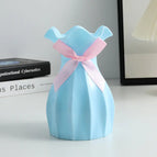 Lotus Leaf Mouth Vase Blue