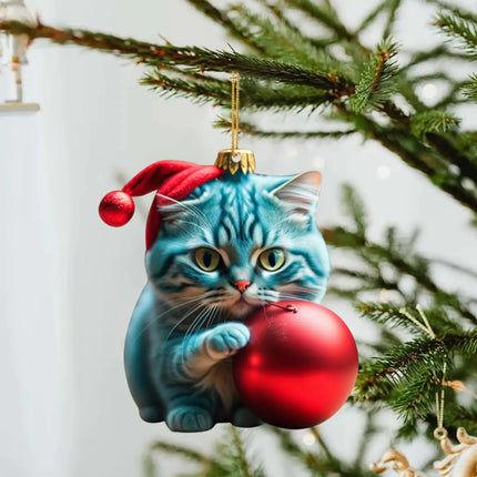 Schattige katten kerstversieringen