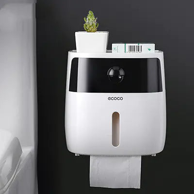 2-in-1 Tissue Box Houder met Opbergplank
