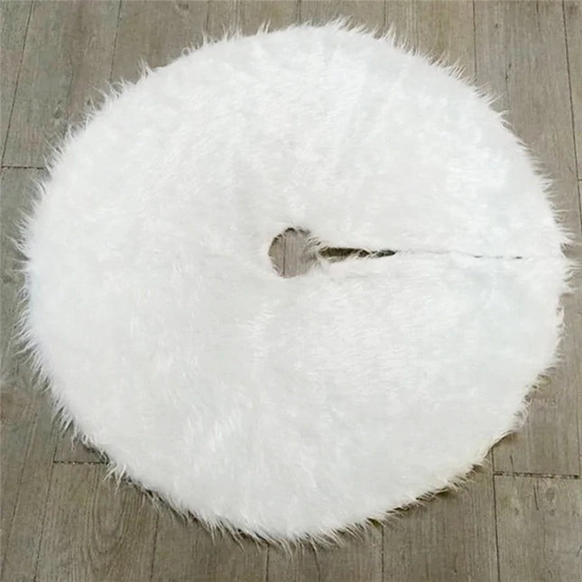 Ronde witte pluche kerstboomrok