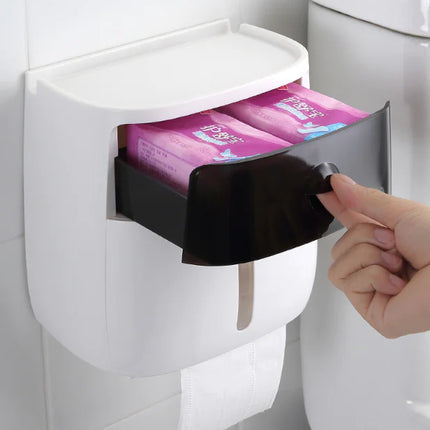 2-in-1 Tissue Box Houder met Opbergplank