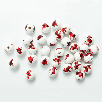 Colorful Wooden Beads with Christmas Tassels