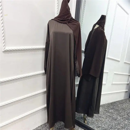 Lange Abaya Jurk met Hoofddoek voor Vrouwen