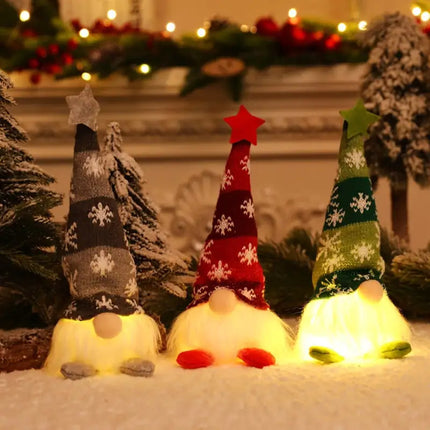 Verlichte Gnome Kerst Gezichtsloze Pop