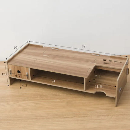Houten Computerstandaard & Bureau Organizer