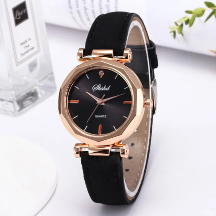 Mode Vrouwen Leren Casual Horloge