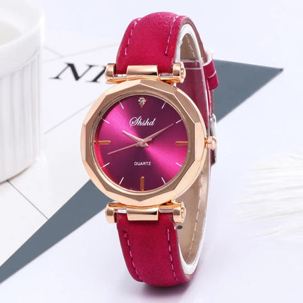 Mode Vrouwen Leren Casual Horloge