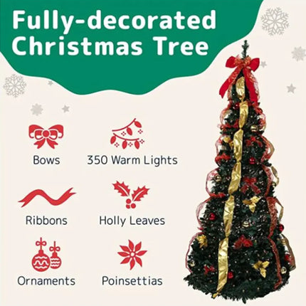 PVC Foldable Christmas Tree with Ornaments