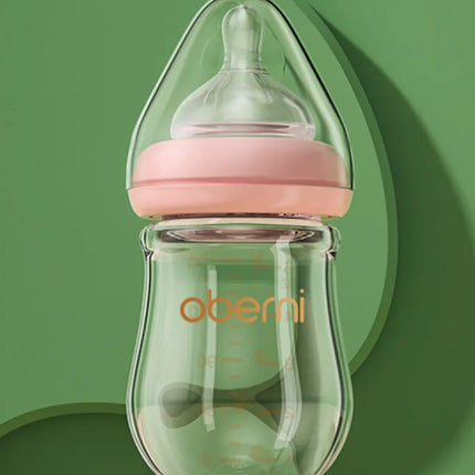 Glazen babyfles met brede boring voor pasgeborenen - 120 ml en 150 ml