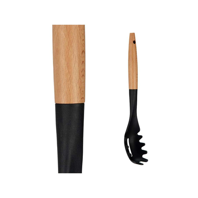 Pasta Spoon Black Natural Wood 6 x 33,5 x 6 cm (12 Units)
