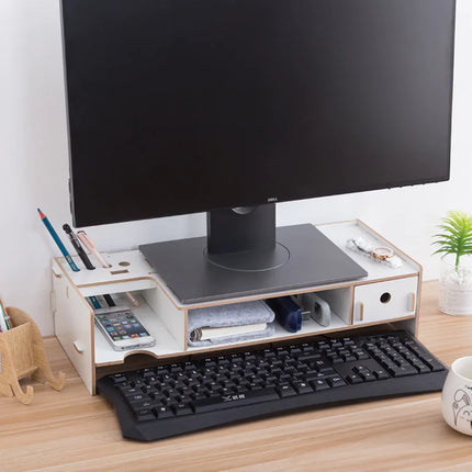 Houten Computerstandaard & Bureau Organizer