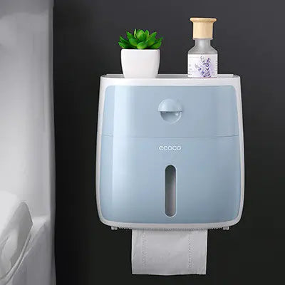 2-in-1 Tissue Box Houder met Opbergplank