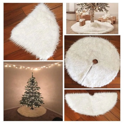 Creatieve witte pluche kerstboomrokk