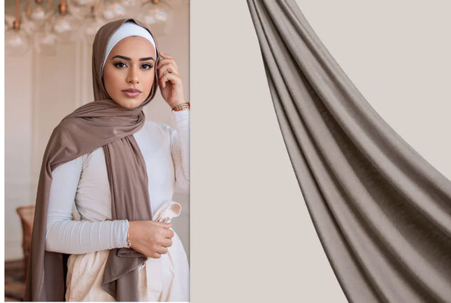 Klassieke grijze premium jersey hijab