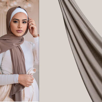 Klassieke grijze premium jersey hijab