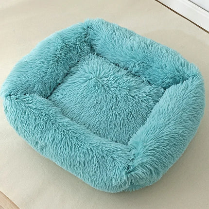 Pluchen Vierkant Kattenbed - Warm Winter Nest voor Kleine Honden en Katten