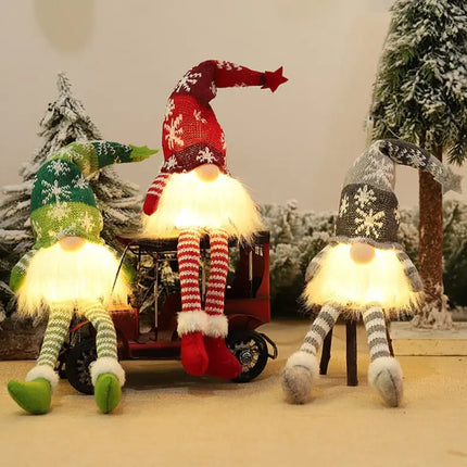 Verlichte Gnome Kerst Gezichtsloze Pop