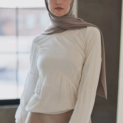 Klassieke grijze premium jersey hijab