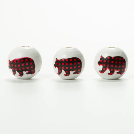 Colorful Wooden Beads with Christmas Tassels