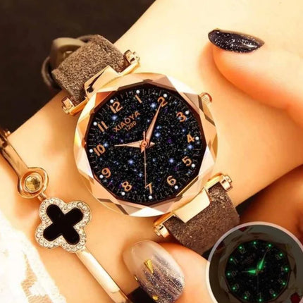 Premium leren sterrenhemelhorloge