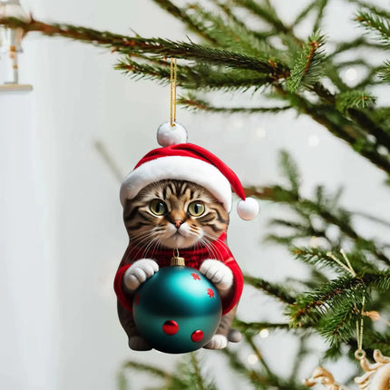 Schattige katten kerstversieringen