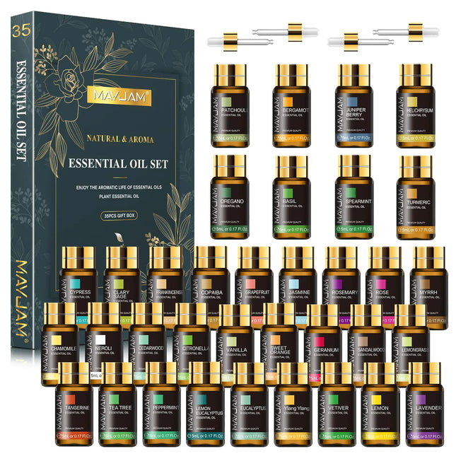 MAYJAM Essentiële Oliën – Premium Aromatherapie Set met 36 Geuren