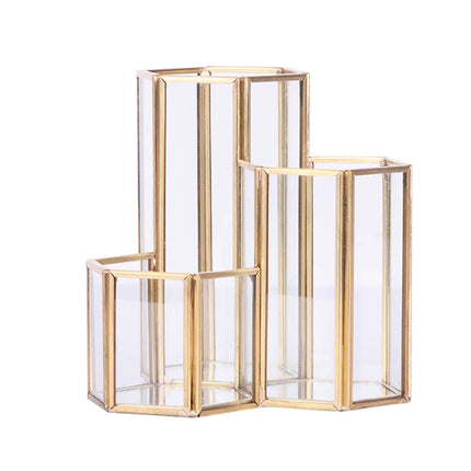 Nordic Creative Transparent Glass Desktop Organizer