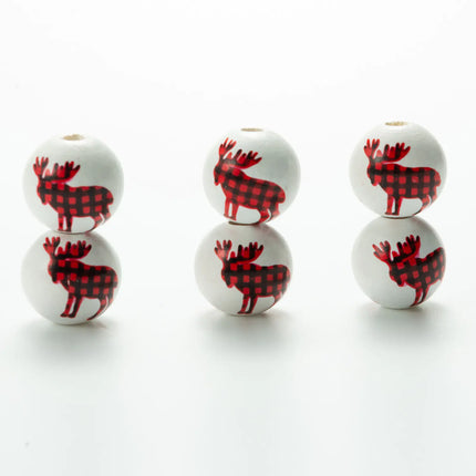 Colorful Wooden Beads with Christmas Tassels