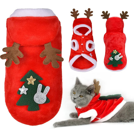 Kerstkattenkleding Kleine honden Katten Kerstmankostuum