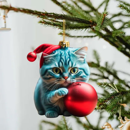 Schattige katten kerstversieringen